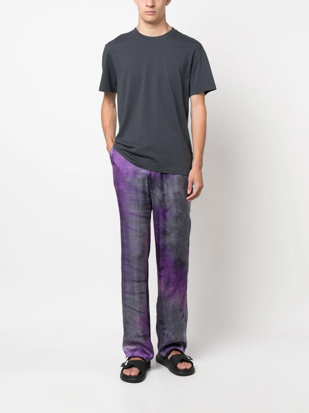 MSGM dyed straight-leg trousers - Paars