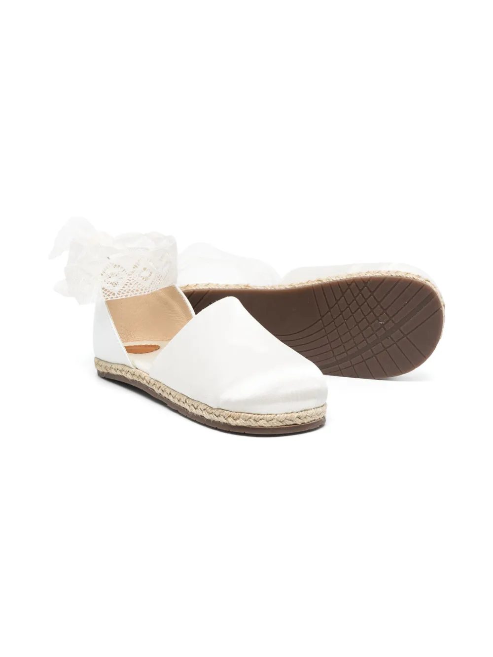 BabyWalker tie fastening ankle-strap espadrilles - Wit
