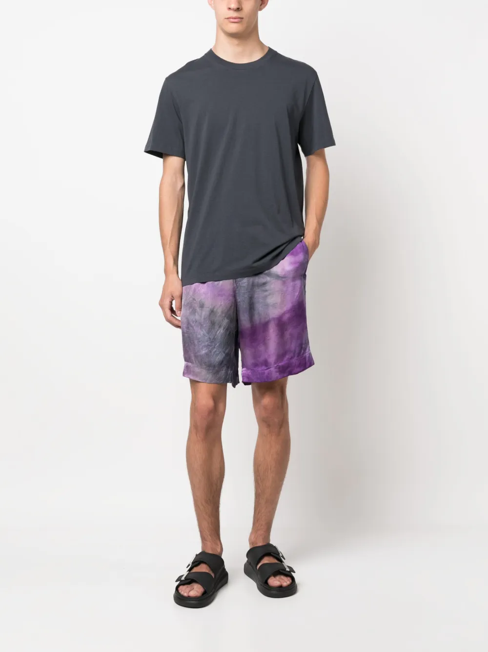 MSGM tie-dye pattern bermuda shorts - Paars