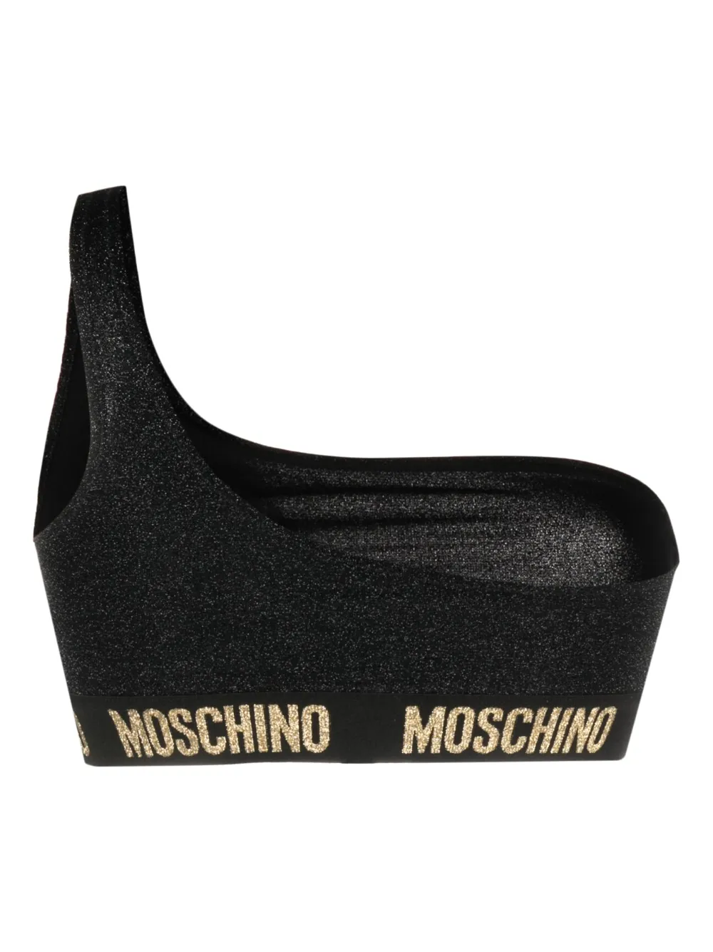 Moschino Bikinitop met logoband - Zwart