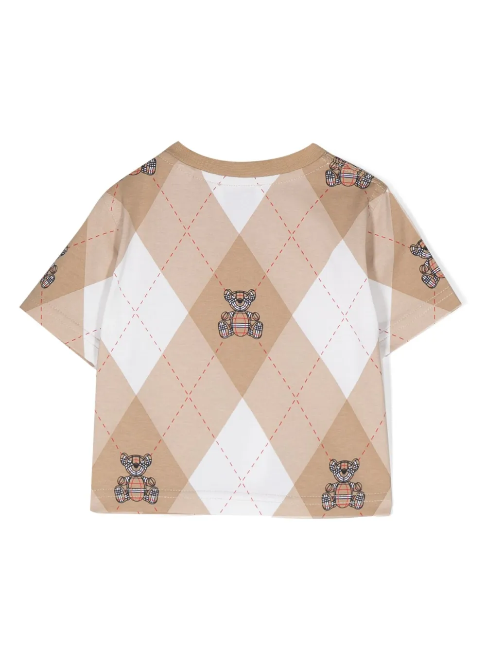 Burberry Kids argyle check print T-shirt - Beige
