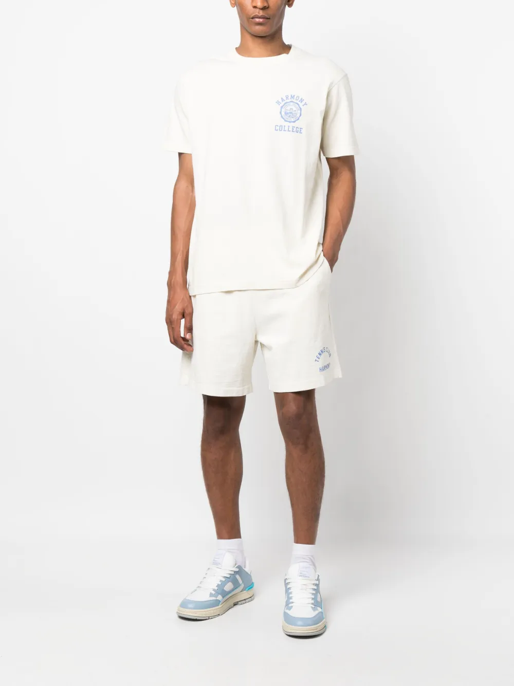 Harmony Paris logo-print cotton track shorts - Wit