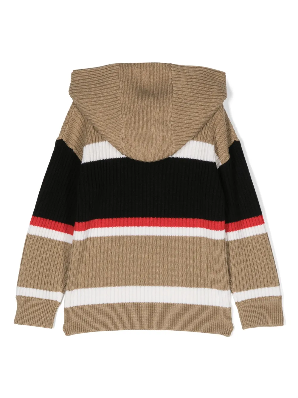 Burberry Kids embroidered wool knitted hoodie - Beige