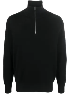 SANDRO zip up high neck Jumper Farfetch