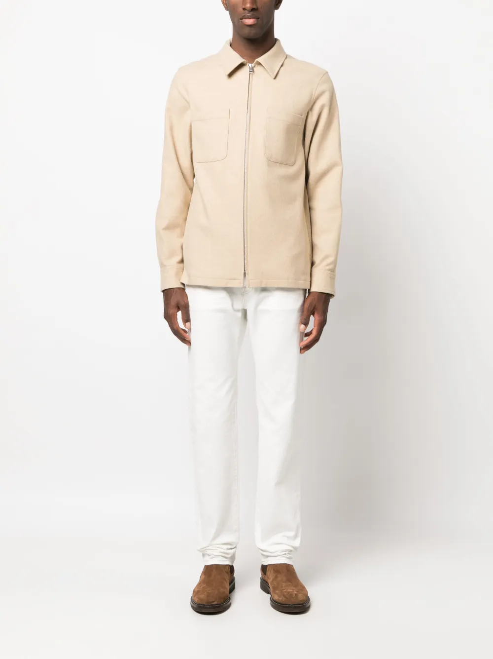 SANDRO Shirtjack met rits - Beige