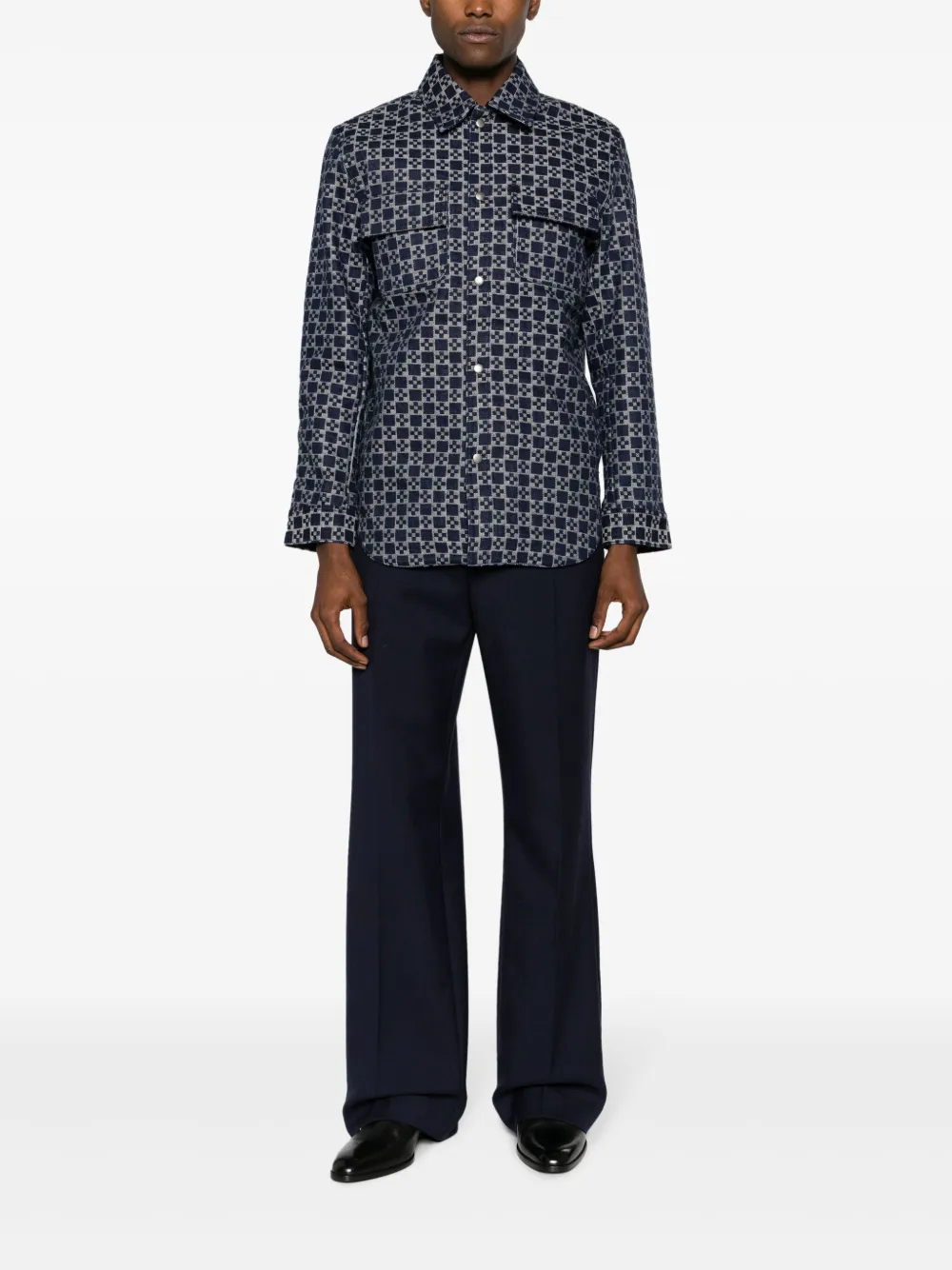 SANDRO Shirtjack met jacquard - Blauw