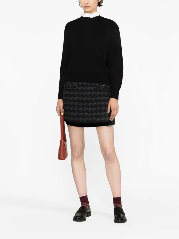 SANDRO ラッフルカラー ニットトップ | ブラック | FARFETCH JP