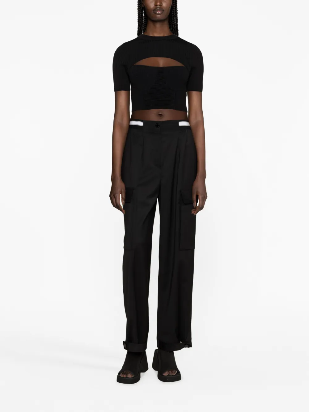 SANDRO Cropped T-shirt - Zwart