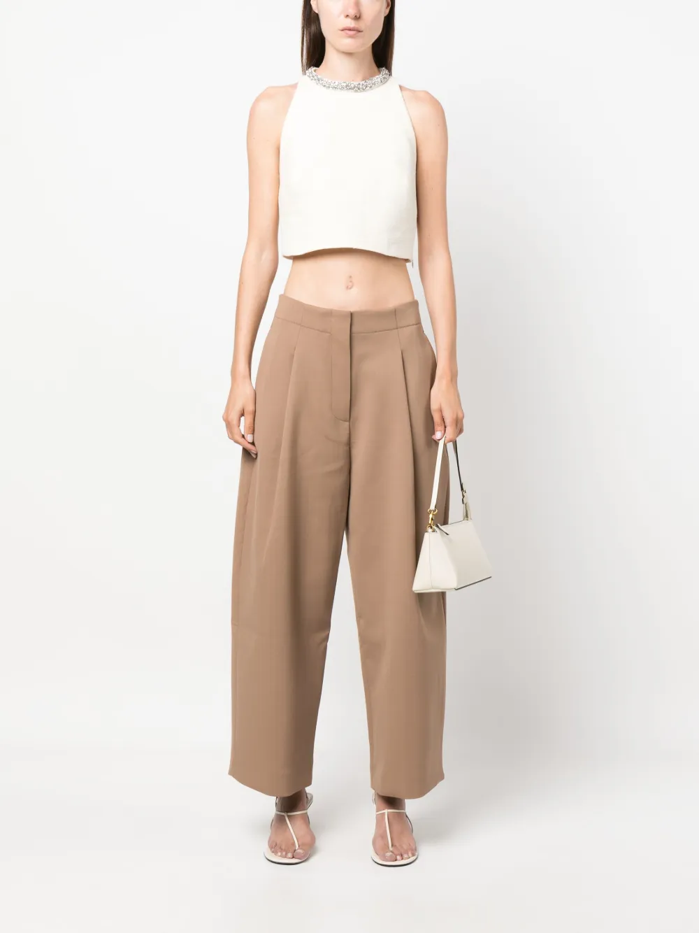 SANDRO Top verfraaid met kristallen - Beige