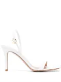 Gianvito Rossi Ribbon Stiletto 85mm leather sandals - White