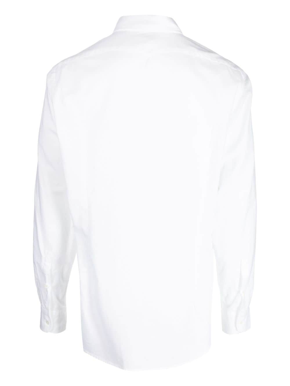 Shop Massimo Alba Genova Long-sleeve Cotton Shirt In White