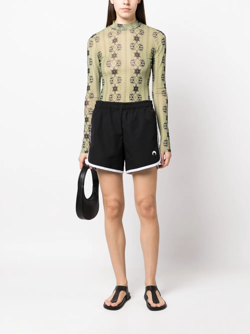 Daily Paper camel-print mesh top - Groen