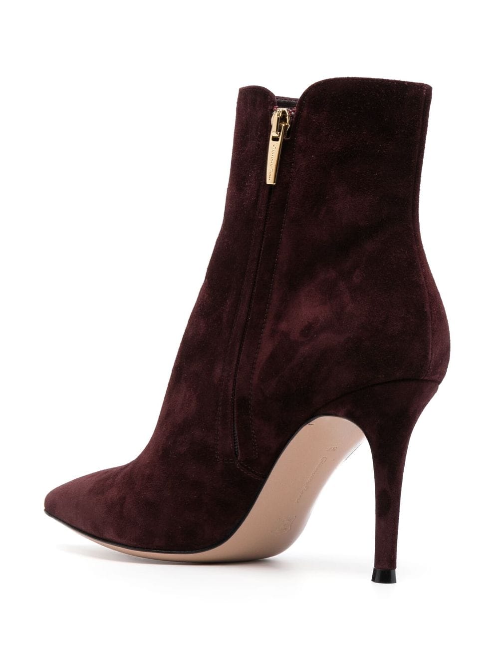 Shop Gianvito Rossi Levy 85mm Suede Boots In Rot
