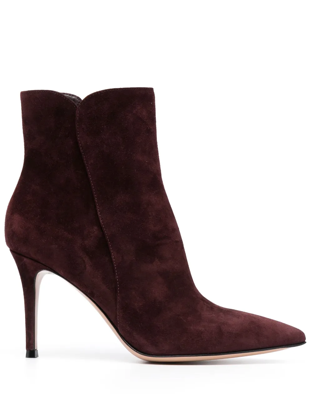 Gianvito Rossi Levy 85mm Suede Boots In Bordeaux