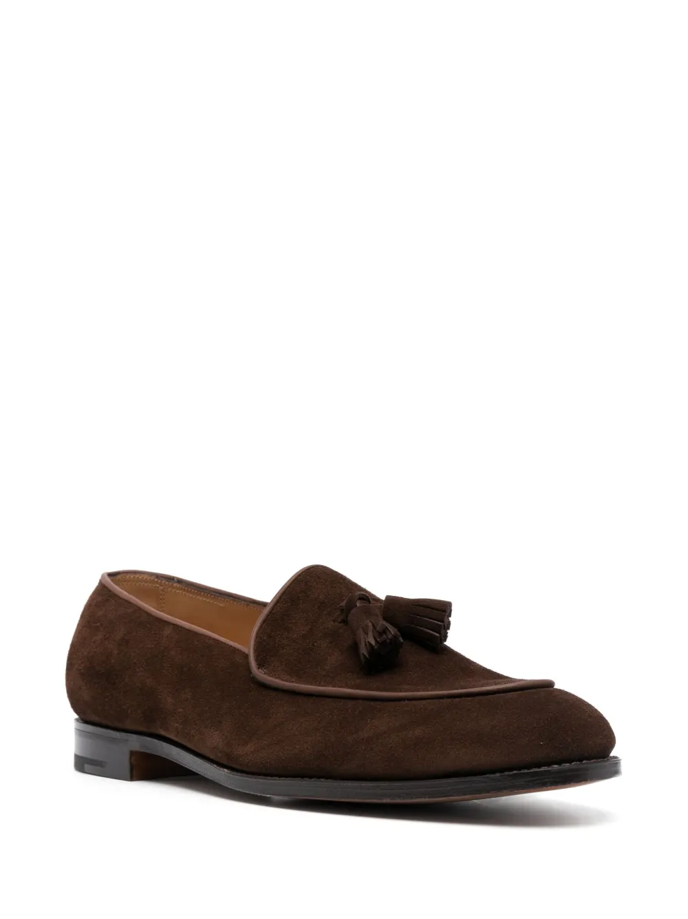 John Lobb tassel-detail suede loafers - Bruin