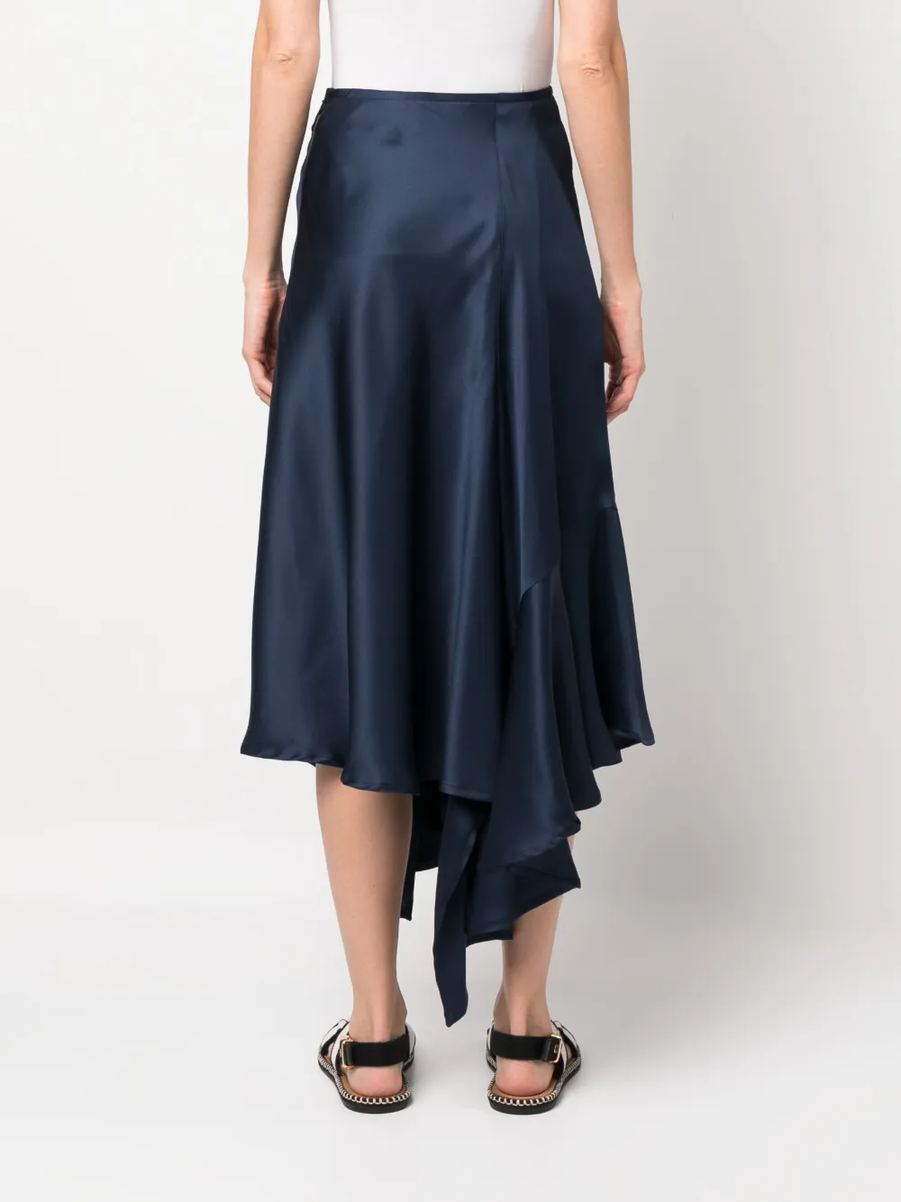 Shop Colville Asymmetric-hem Silk Skirt In Blue