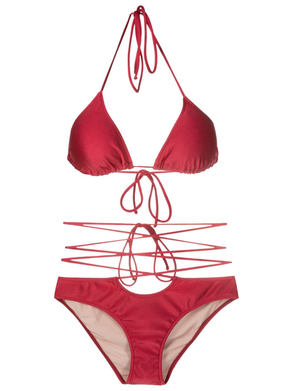 Adriana Degreas Triangle-shape Bikini Set In Red