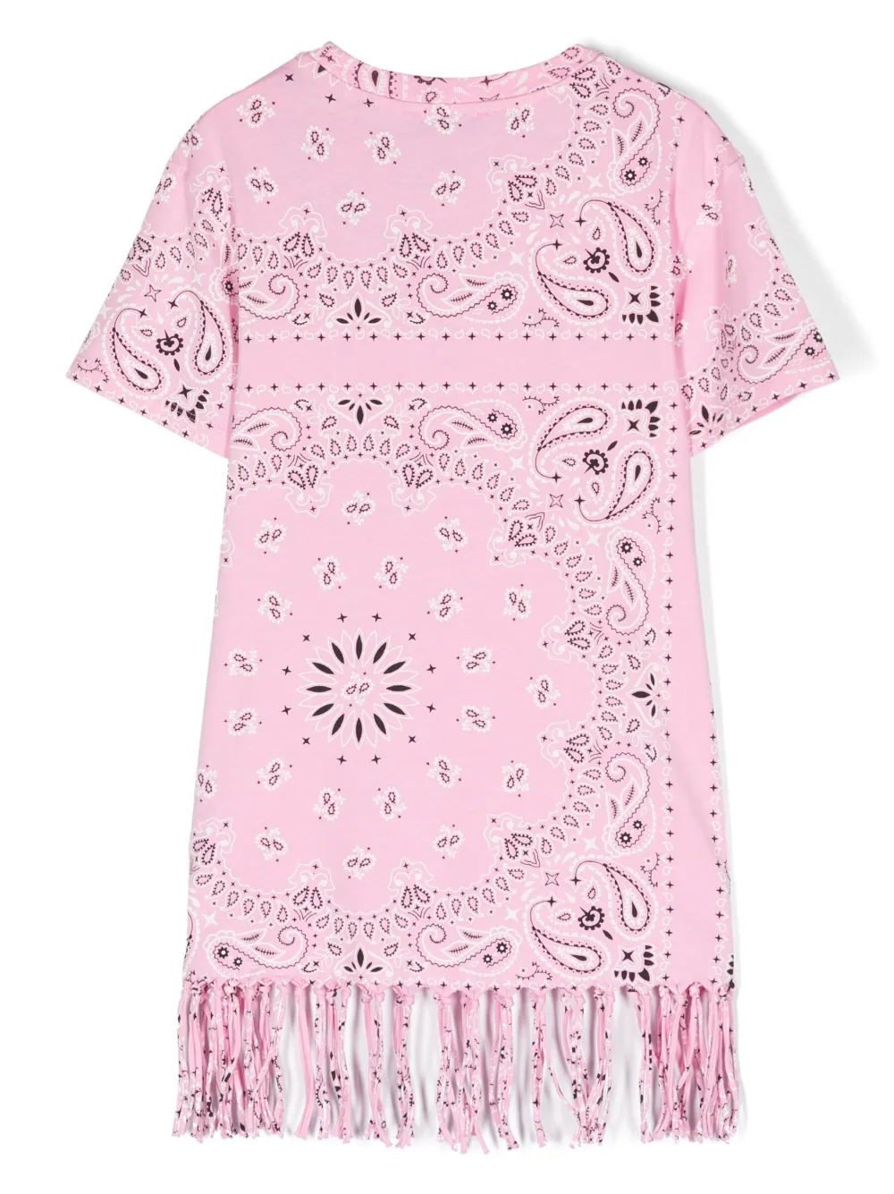MC2 Saint Barth Kids bandana-print fringed T-shirt dress - Roze