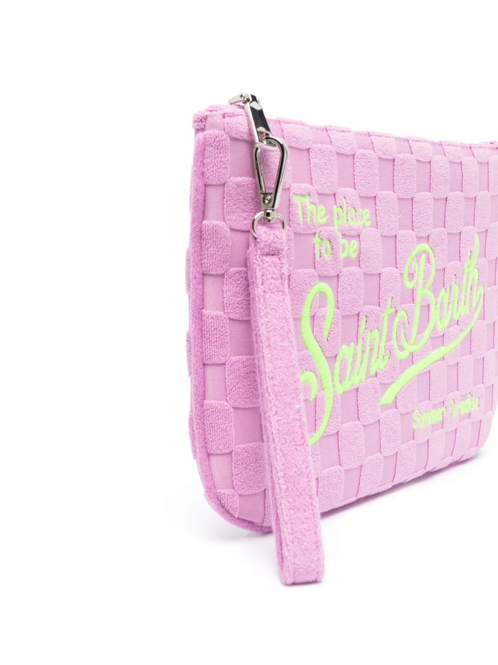MC2 Saint Barth Kids checked towelling clutch bag - Roze
