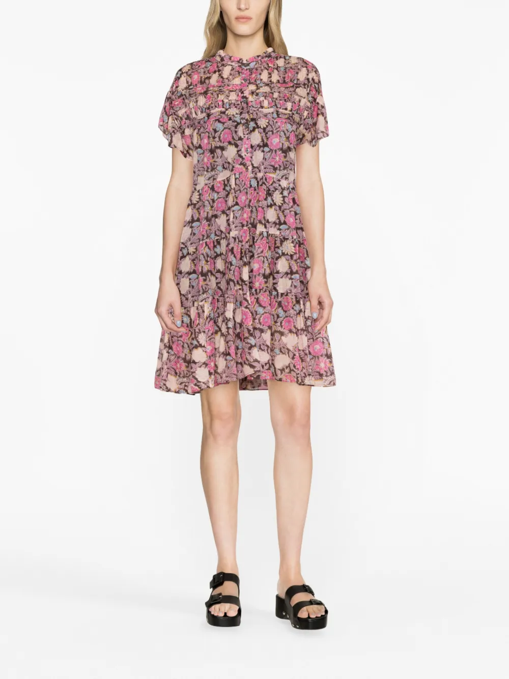 MARANT ÉTOILE Mini-jurk met bloemenprint - Zwart