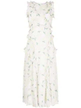 Ted Baker Robe Fluerie Calinia a Volants Violet FARFETCH FR