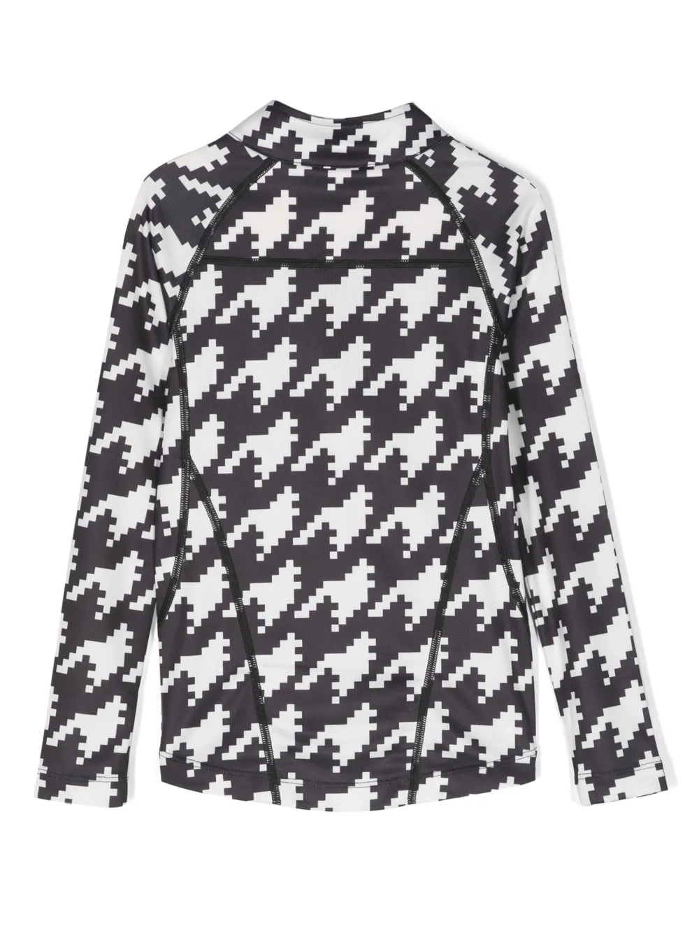Perfect Moment Kids houndstooth half-zip sweatshirt - Zwart