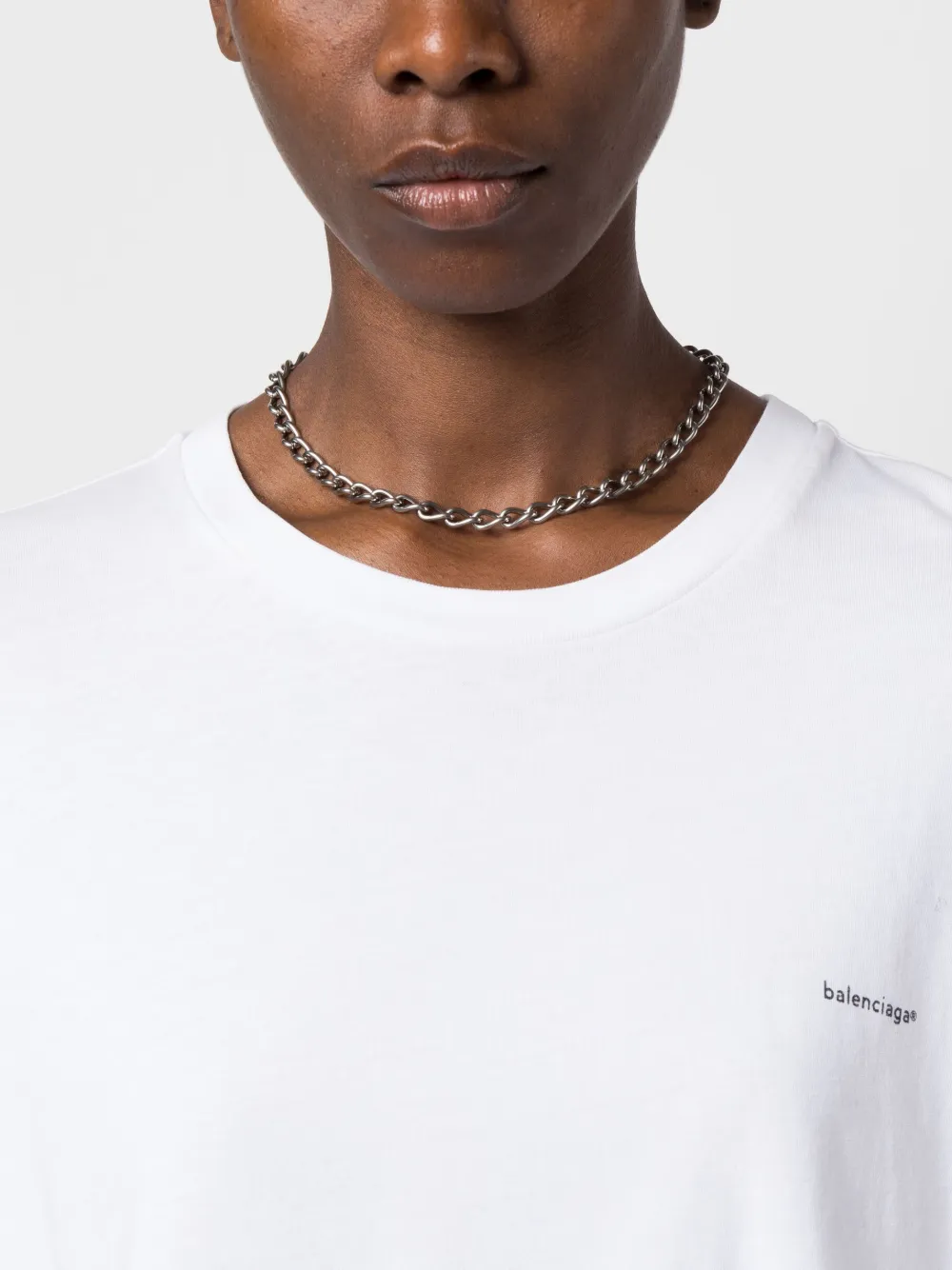 Balenciaga Choker met logo - Zilver