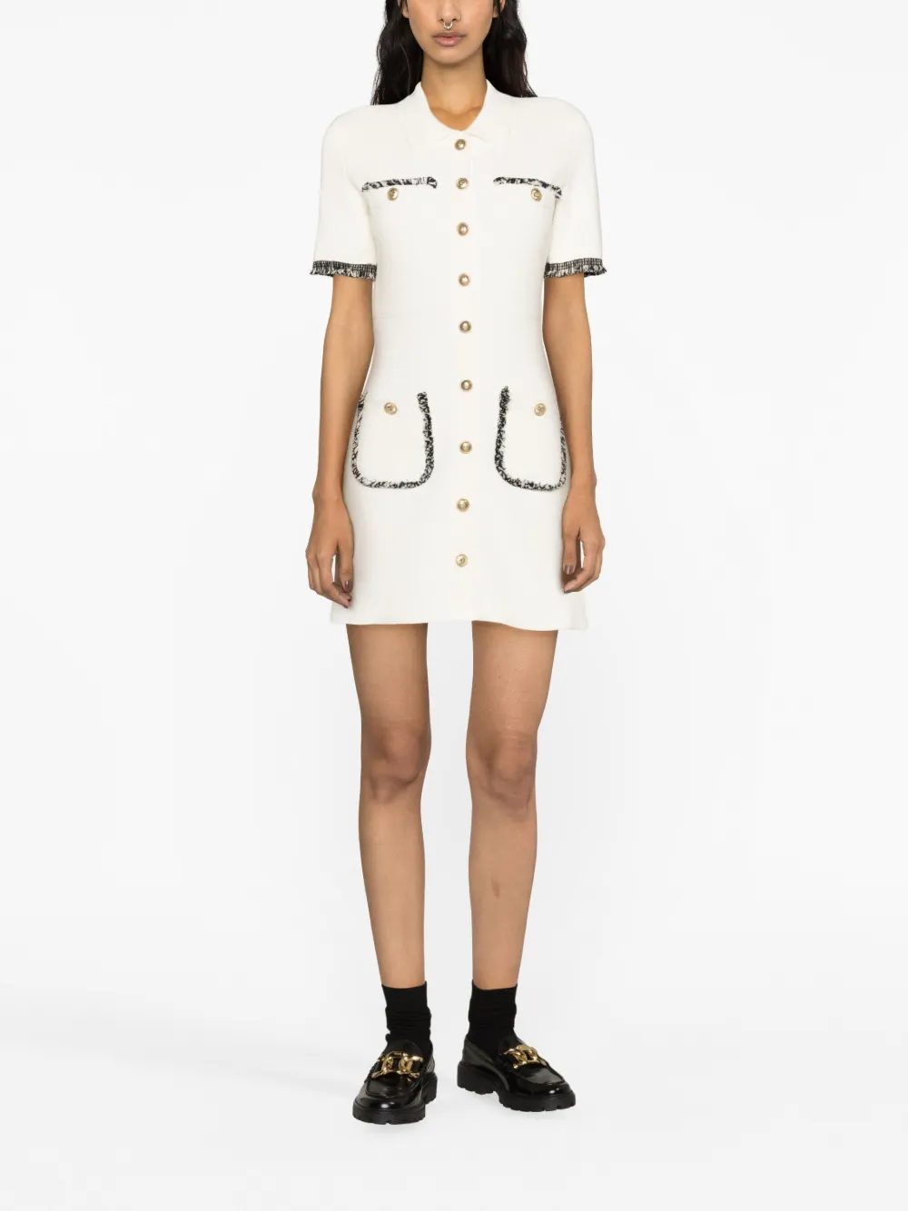 Maje Mini-jurk met V-hals - Wit