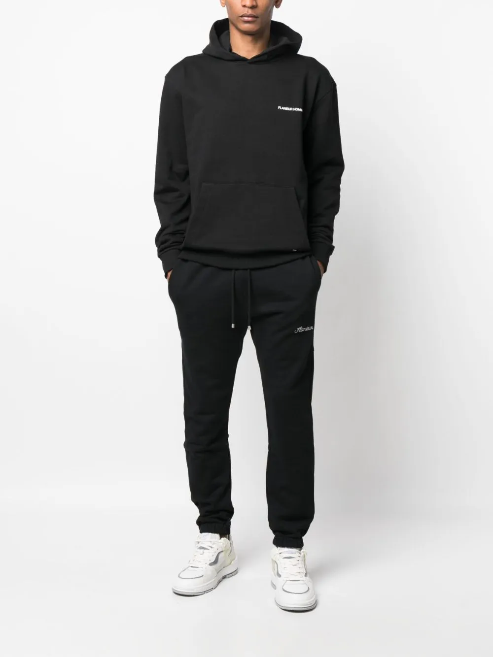 Flaneur Homme ''Flaneur'' Signature Cotton Sweatpants - Zwart