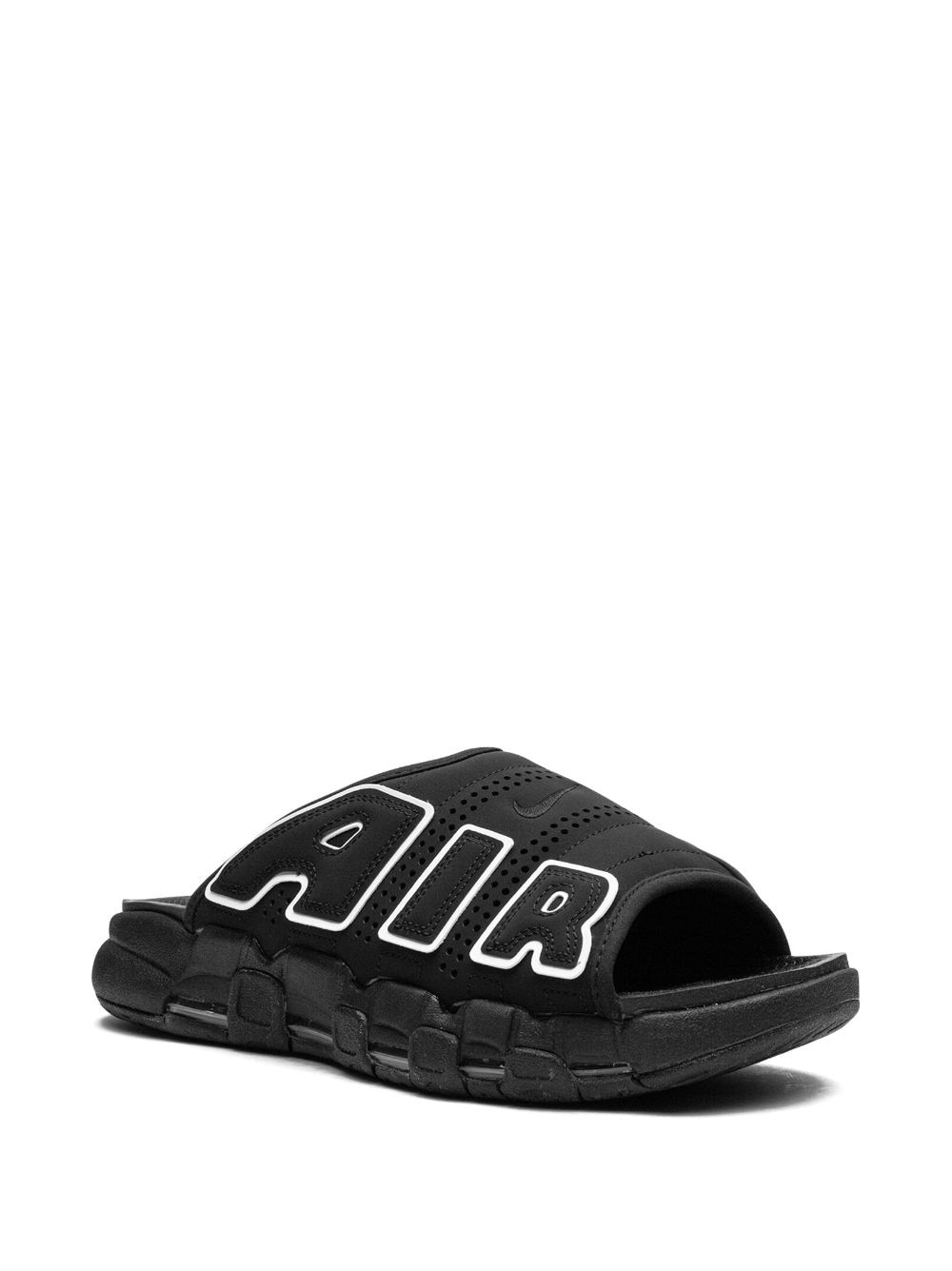 Shop Nike Air More Uptempo Slide Og "black/white" Slides