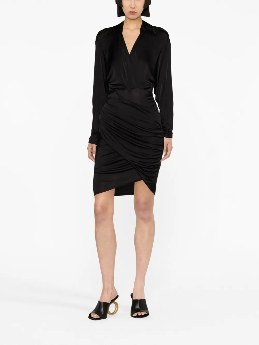 Shop Diane Von Furstenberg Troian Faux-wrap Dress In Black