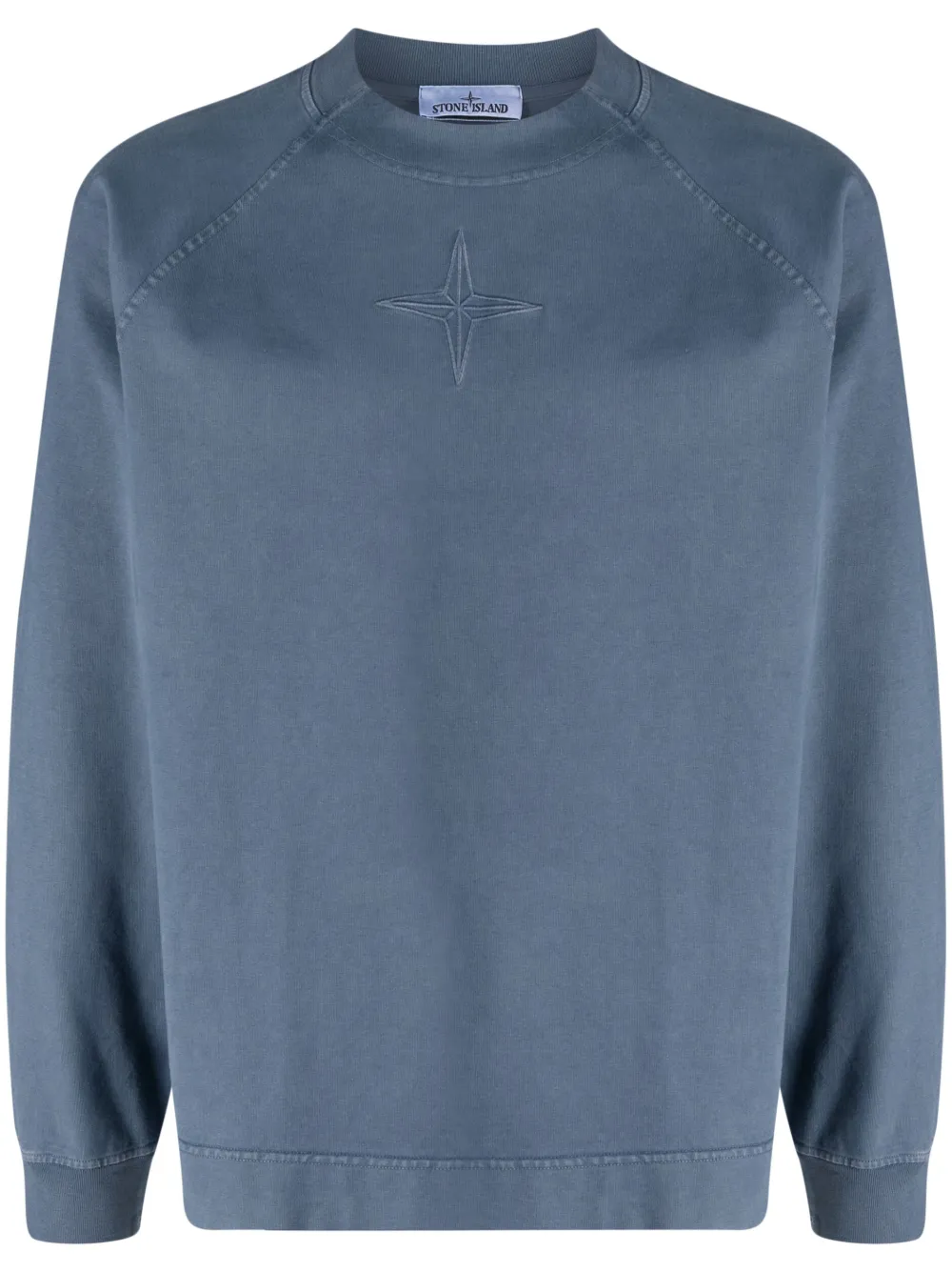 Stone Island logo embroidered Cotton Sweatshirt Farfetch