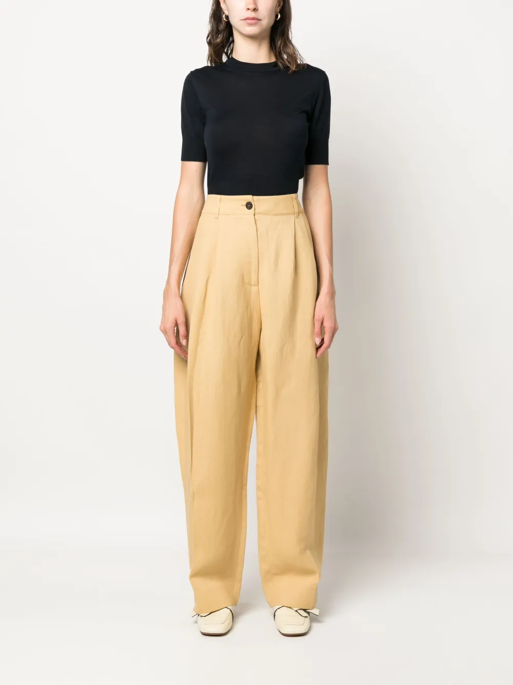 Studio Nicholson Broek met wijde pijpen - Beige