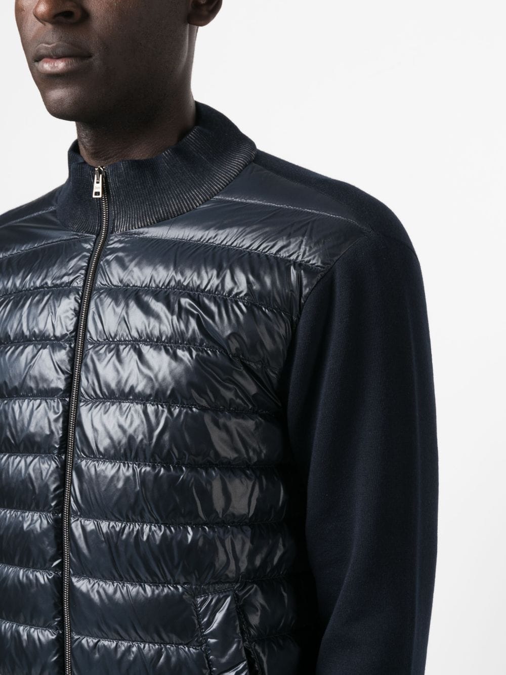 Shop Herno Down-padded Bomber Jacket In Blue
