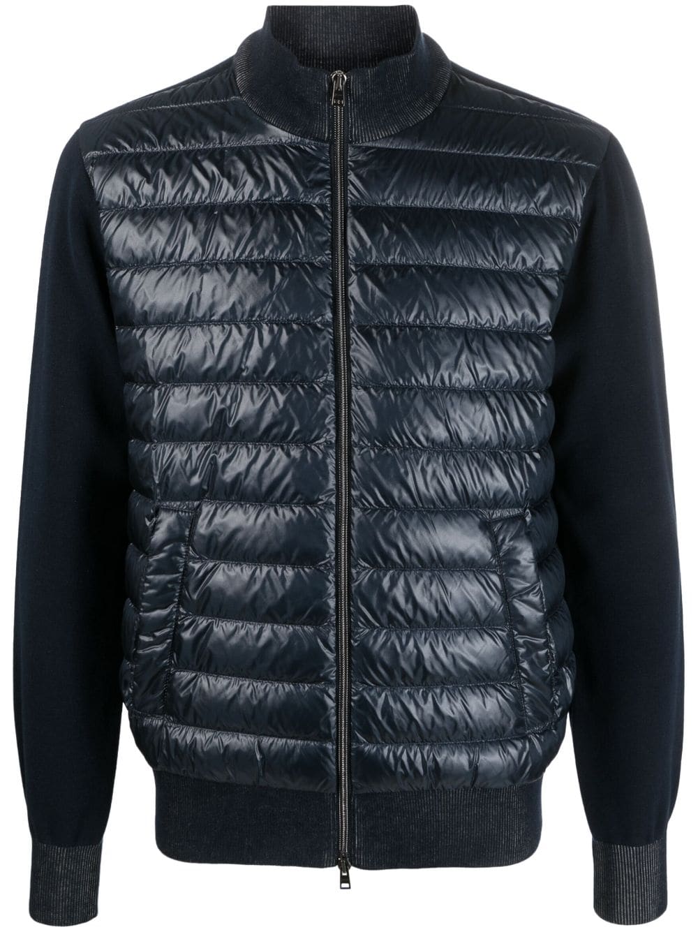 Shop Herno Down-padded Bomber Jacket In Blue