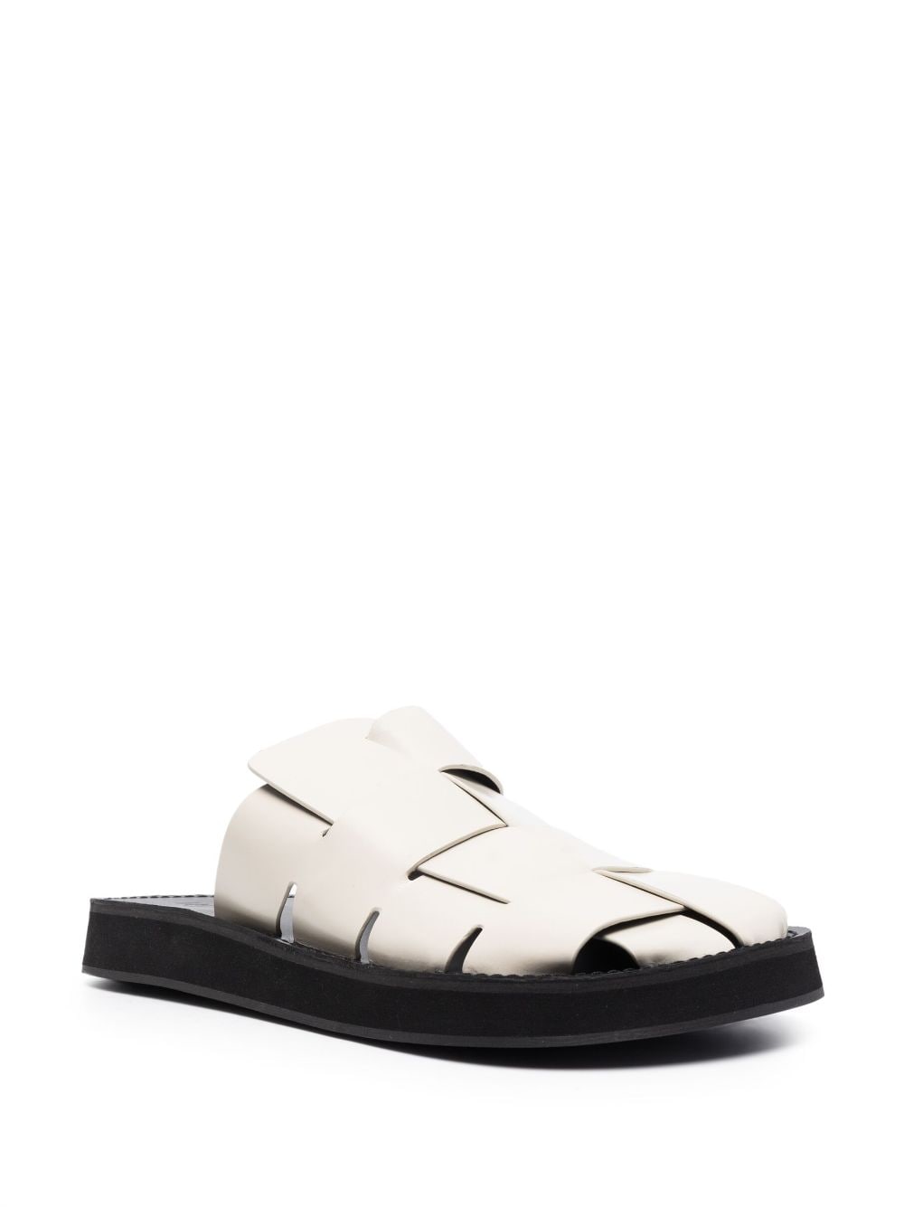 Shop Hereu Interwoven-design Leather Sandals In White