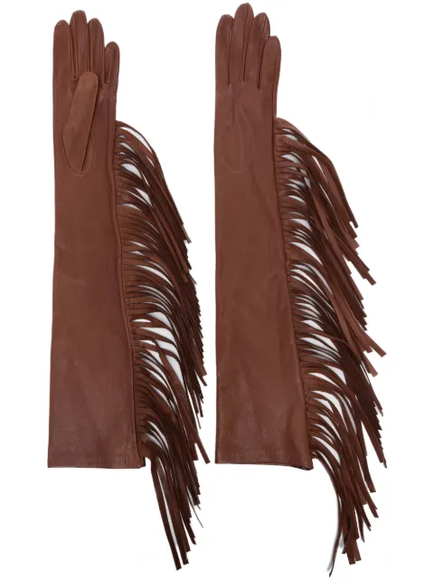 Manokhi fringe-detail leather gloves