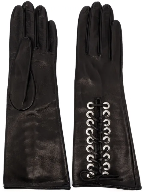 Manokhi lace-up leather gloves