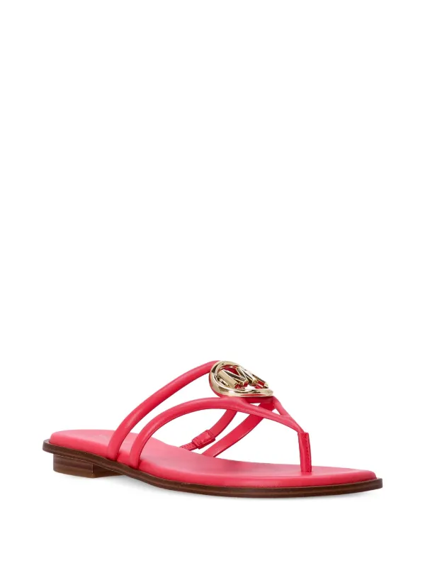 Michael Michael Kors Hampton logo-plaque thong-strap Slides Pink  FARFETCH IN
