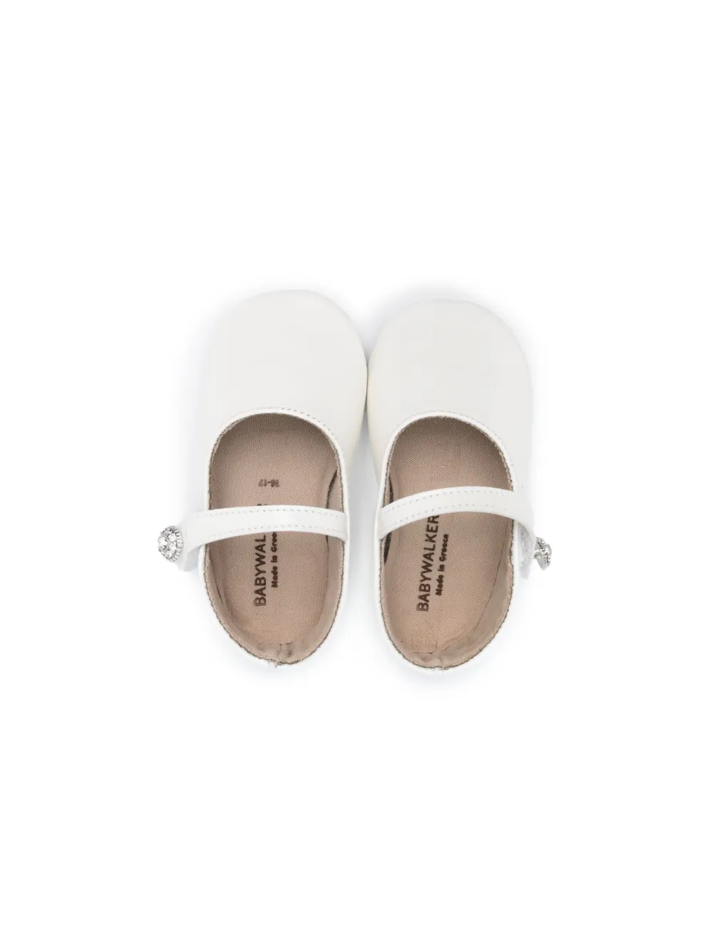 Shop Babywalker Rhinestone-embellished Leather Ballerinas In White