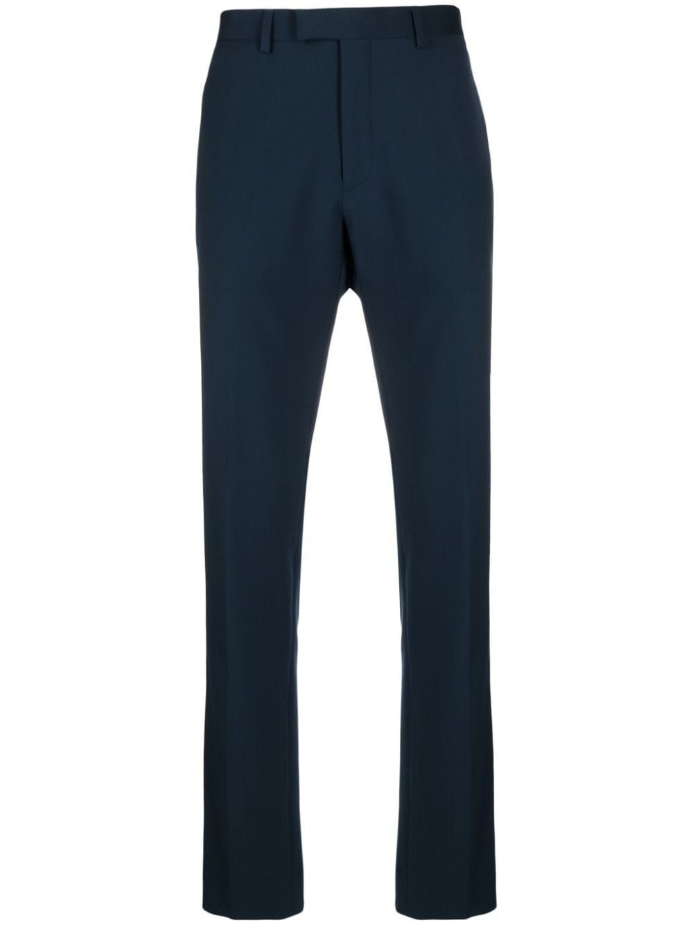 Sandro Mid-rise Wool Chinos In Blue