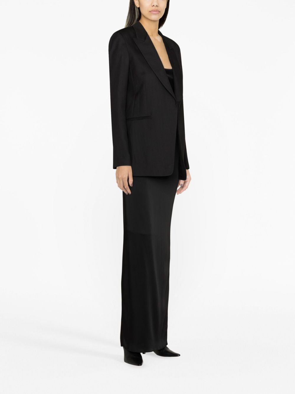 Shop Chloé Single-breasted Tuxedo Blazer In Black