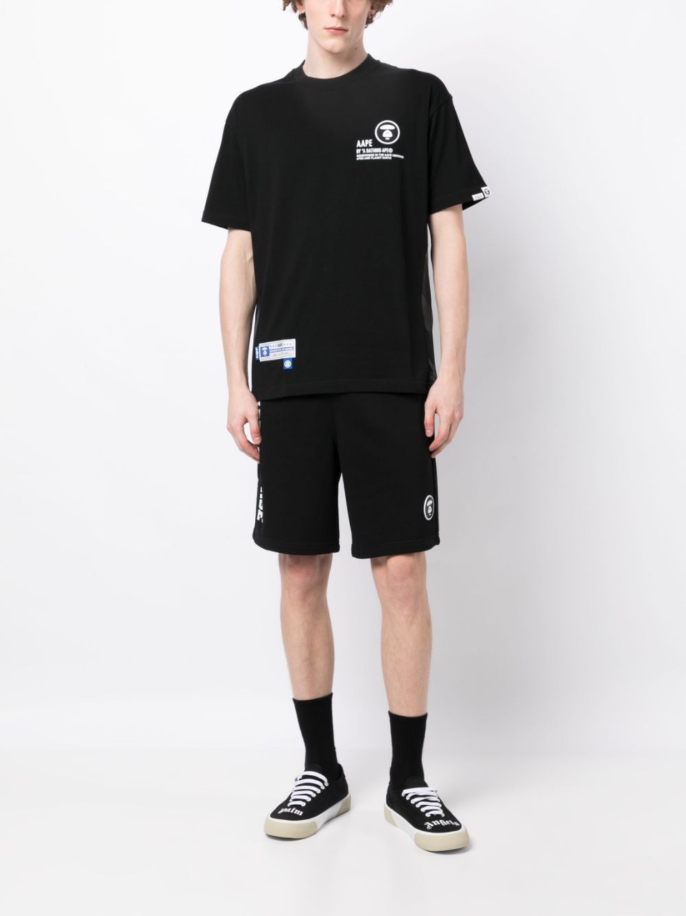 AAPE BY *A BATHING APE® logo-print track shorts - Zwart