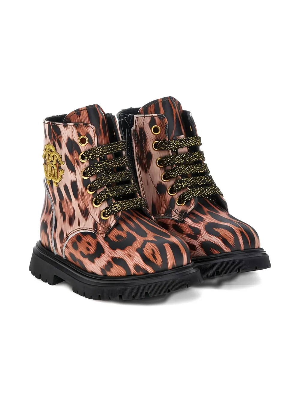 Roberto Cavalli Junior leopard-print boots Pink