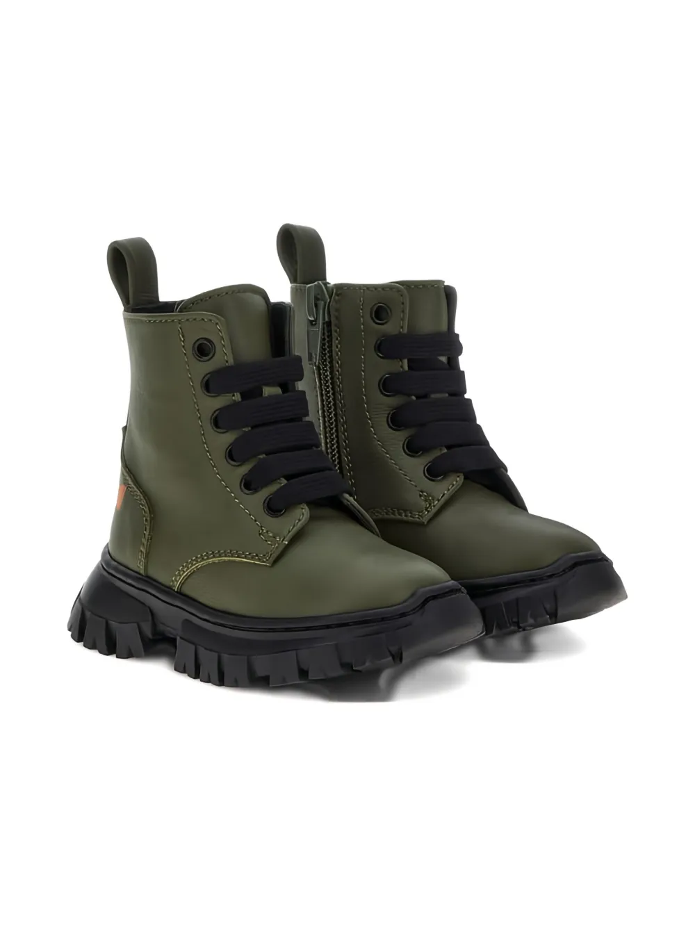 Roberto Cavalli Junior lace-up chunky-sole boots Green