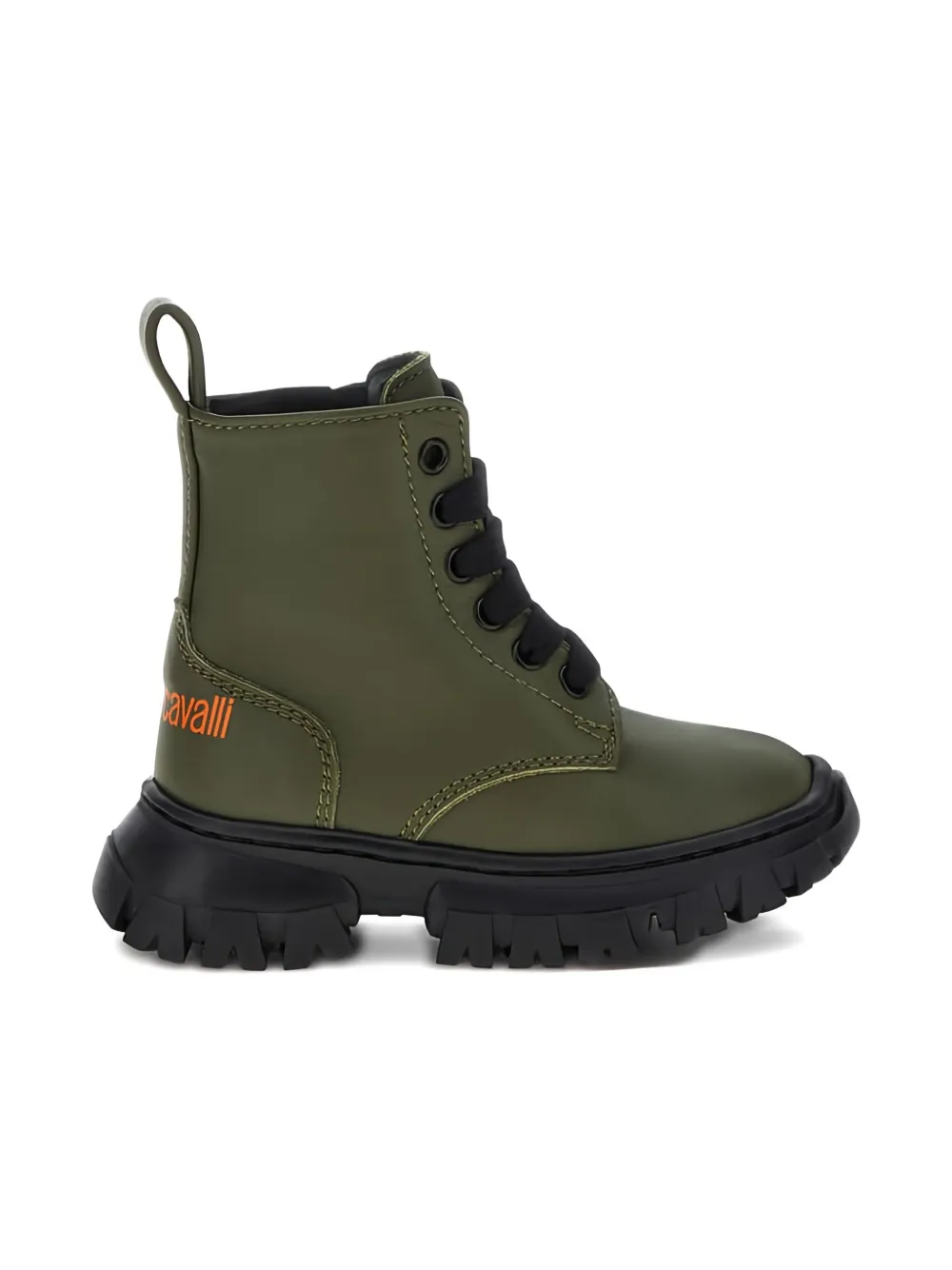 Roberto Cavalli Junior lace-up chunky-sole boots - Groen