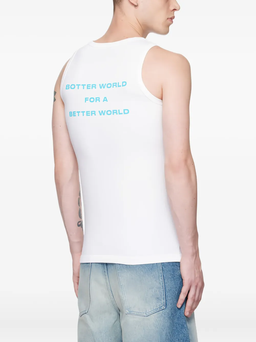 Botter Tanktop met gerecycled detail Wit