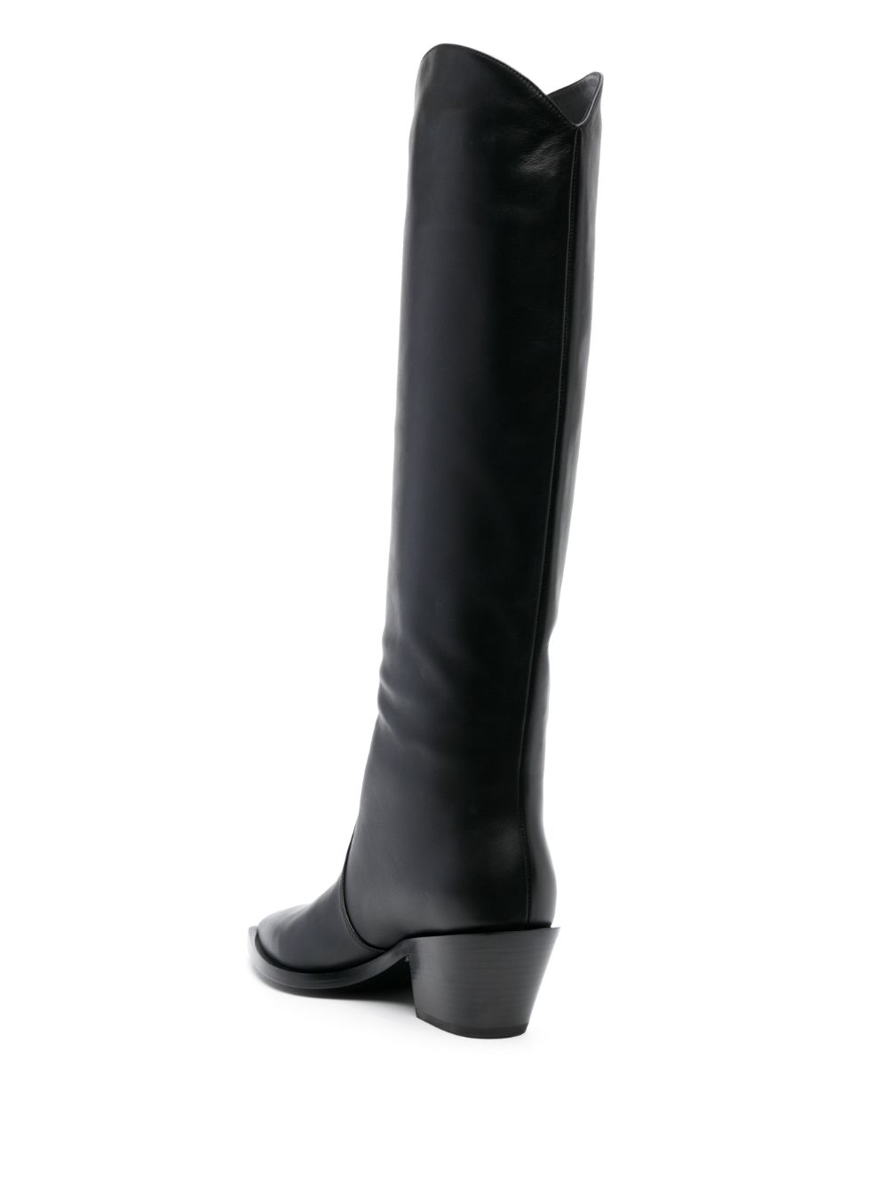 Shop Gianvito Rossi Denver 70mm Leather Knee Boots In Black