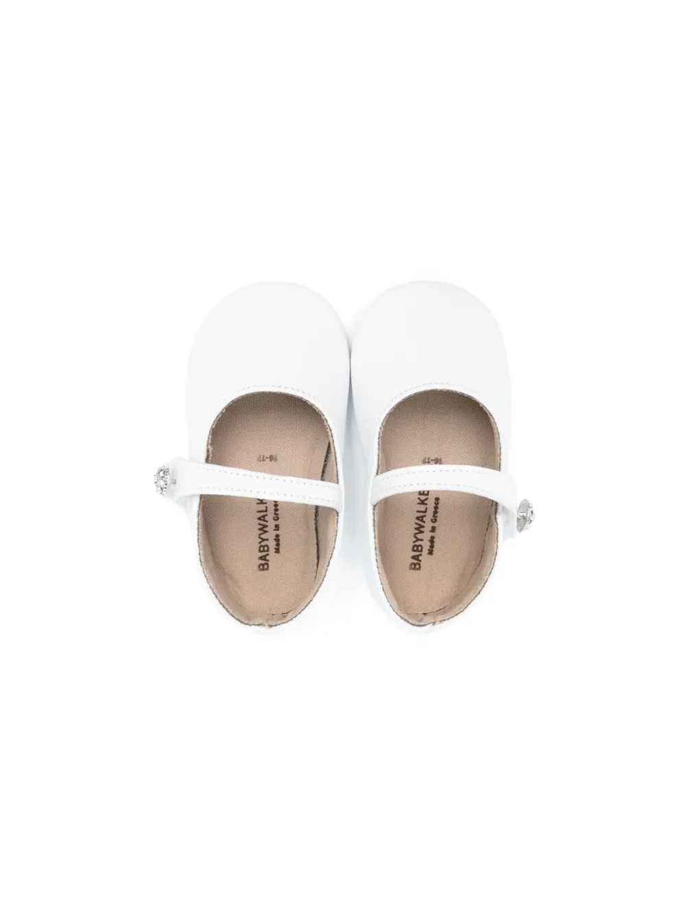 Shop Babywalker Rhinestone-embellished Leather Ballerinas In White