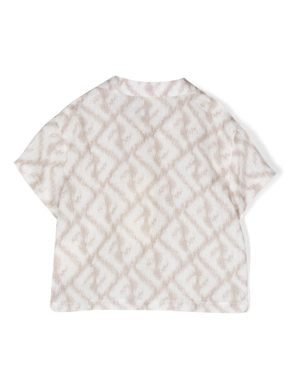 Shop Fendi Abstract-print Linen Shirt In White